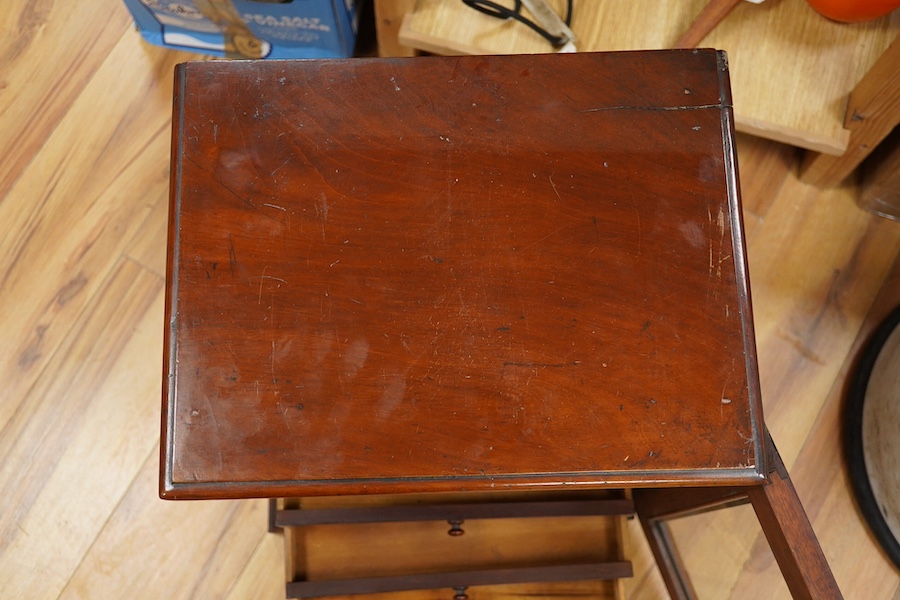 A late Victorian mahogany ten-drawer collectors cabinet, 54cm high. Condition - fair/good